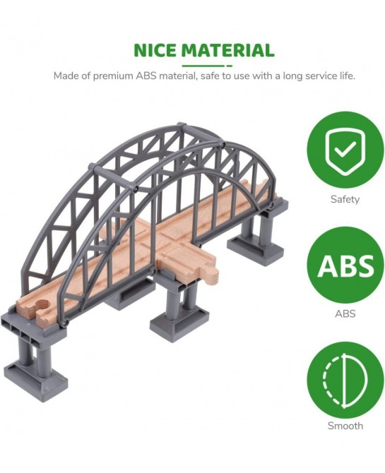 Rail Bridges Toy Long Double Span Arch Bridge Wooden Railway Wood Train Tracks Imaginarium Wooden Train Children Train Bulk R...