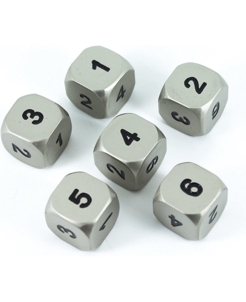 Solid Metal D6 Dice - Set of Six Silver Color $61.78 Game Accessories