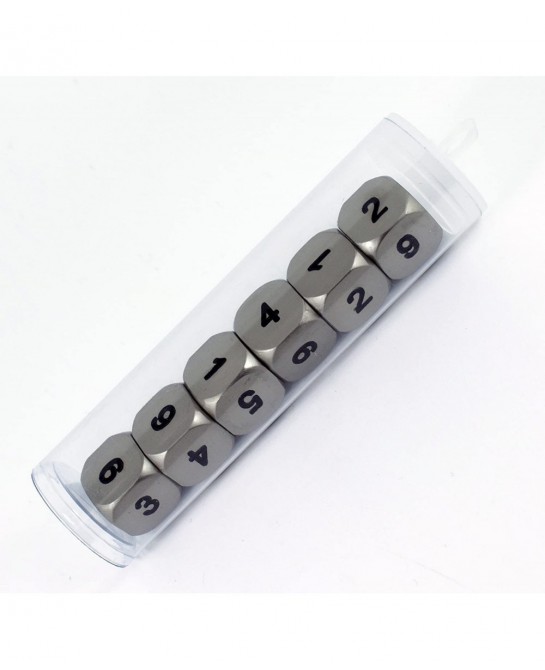 Solid Metal D6 Dice - Set of Six Silver Color $61.78 Game Accessories