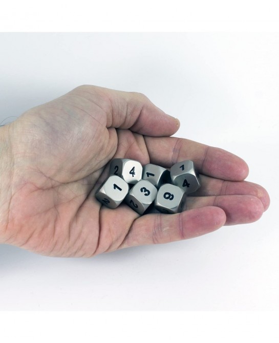 Solid Metal D6 Dice - Set of Six Silver Color $61.78 Game Accessories