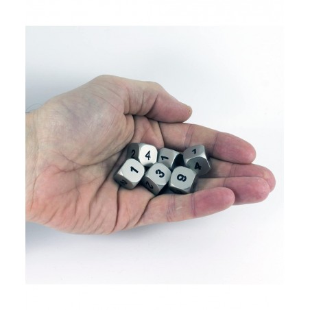 Solid Metal D6 Dice - Set of Six Silver Color $61.78 Game Accessories