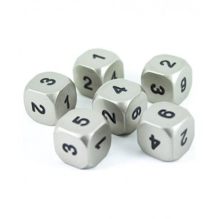 Solid Metal D6 Dice - Set of Six Silver Color $61.78 Game Accessories