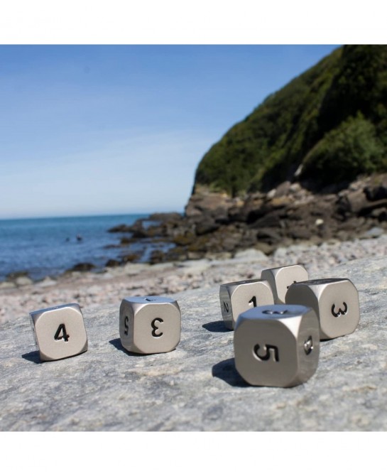 Solid Metal D6 Dice - Set of Six Silver Color $61.78 Game Accessories