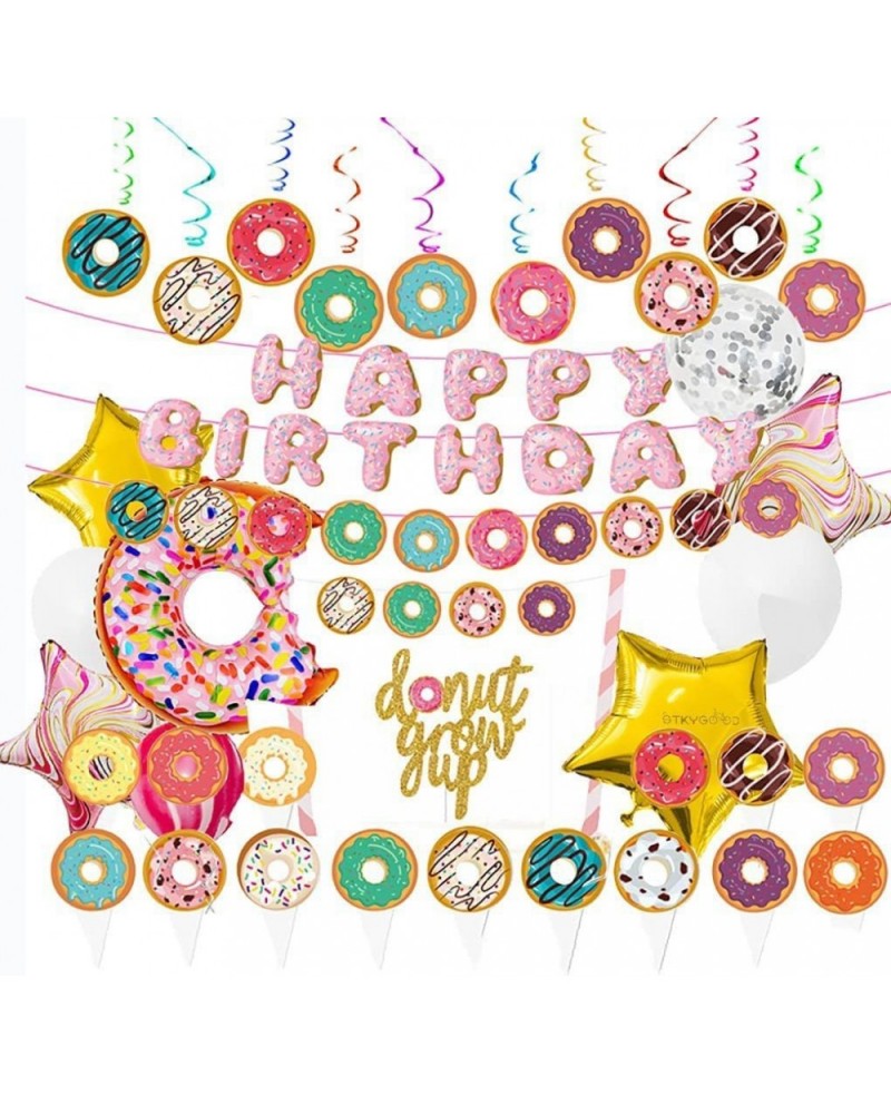 Donut Birthday Party Decorations Set Donut Party Decorations Donut Grow Up Party Supplies Donut Balloons&Banner Decorations D...