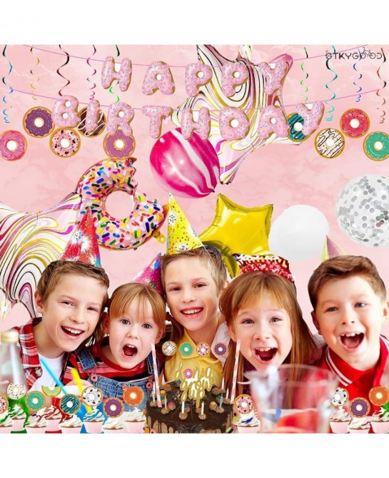 Donut Birthday Party Decorations Set Donut Party Decorations Donut Grow Up Party Supplies Donut Balloons&Banner Decorations D...