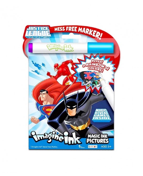 Bundle of 3 Superhero Magic Pictures Activity Books Set - Justice League Batman Spiderman and Avengers No Mess Books with Sti...