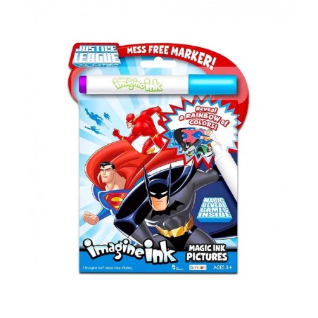 Bundle of 3 Superhero Magic Pictures Activity Books Set - Justice League Batman Spiderman and Avengers No Mess Books with Sti...