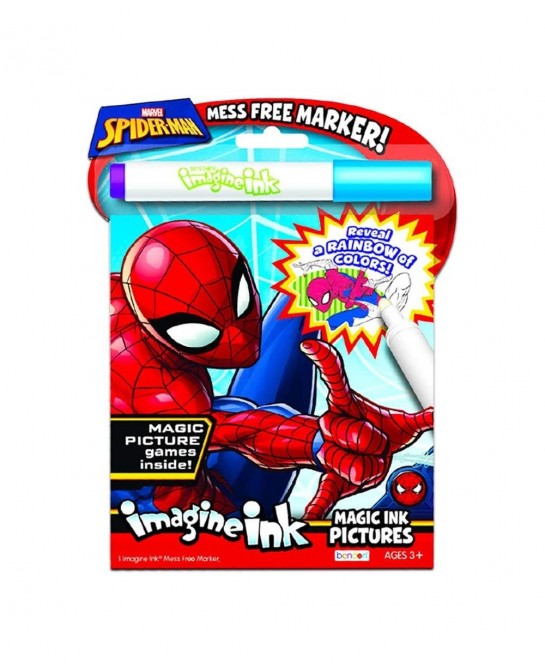 Bundle of 3 Superhero Magic Pictures Activity Books Set - Justice League Batman Spiderman and Avengers No Mess Books with Sti...