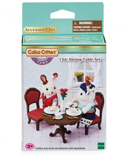 Calico Critters Town Series Furniture Sets Doll House Furniture Chic Dining Table Set $17.46 Dollhouse Accessories