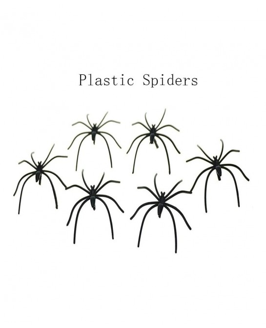 100PCS Fake Spider Joke Toys for Prank Plastic Fake Spider Plastic Realistic Spiders for Halloween Party $14.53 Gags & Practi...