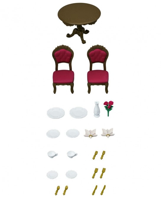Calico Critters Town Series Furniture Sets Doll House Furniture Chic Dining Table Set $17.46 Dollhouse Accessories