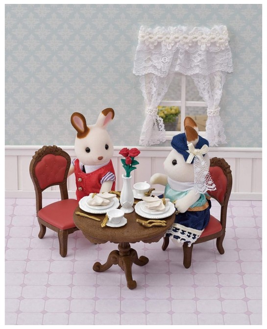 Calico Critters Town Series Furniture Sets Doll House Furniture Chic Dining Table Set $17.46 Dollhouse Accessories