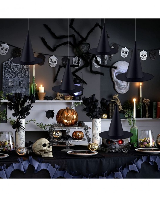 Witch Hats Halloween Party Favors Costume Accessory Hanging Black Witch Hat with 98 Feet Hanging Rope for Halloween $25.32 Ki...