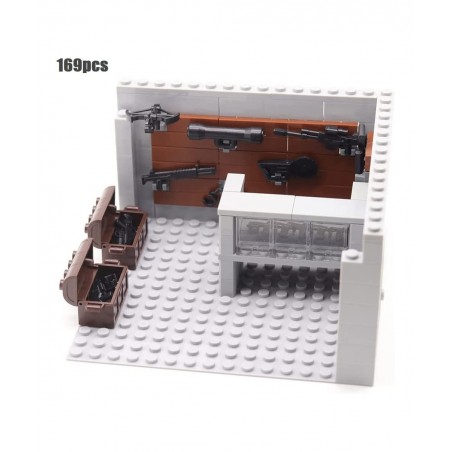 DIY Military Series Building Bricks Model Set Simulation Military War Scene Equipment Accessories (Weapon Shop) $33.20 Toy Bu...