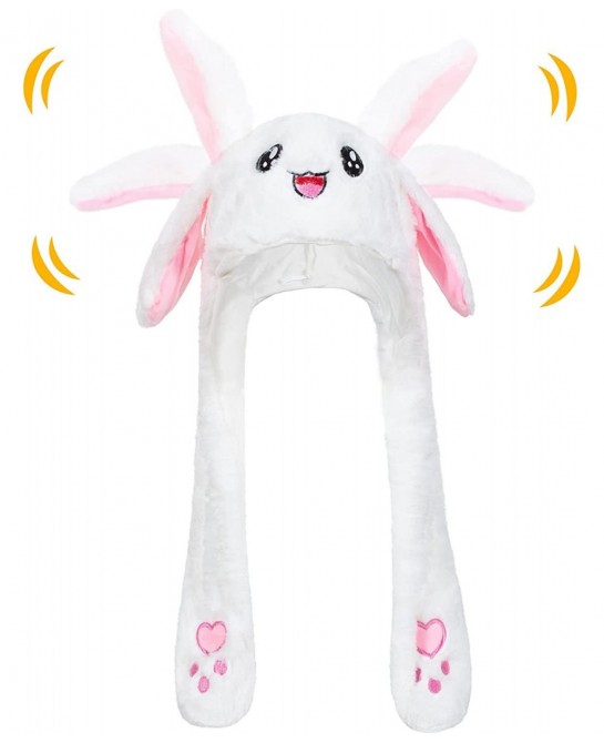 Plush Bunny Rabbit Ear Moving Jumping Hat Cap for Kids Children Women Girls Cosplay Easter Christmas Party Holiday $22.43 Kid...