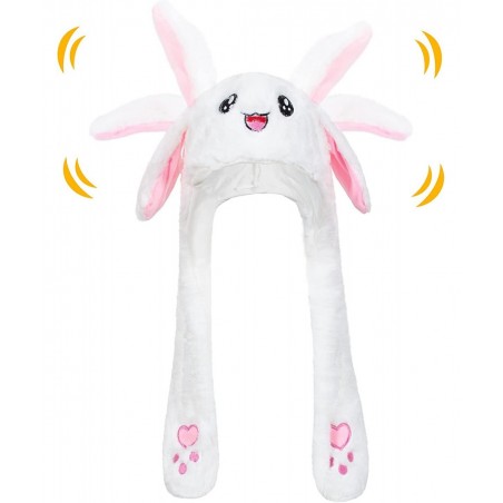 Plush Bunny Rabbit Ear Moving Jumping Hat Cap for Kids Children Women Girls Cosplay Easter Christmas Party Holiday $22.43 Kid...
