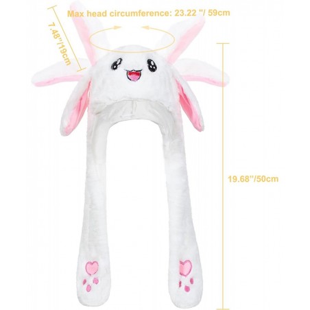 Plush Bunny Rabbit Ear Moving Jumping Hat Cap for Kids Children Women Girls Cosplay Easter Christmas Party Holiday $22.43 Kid...