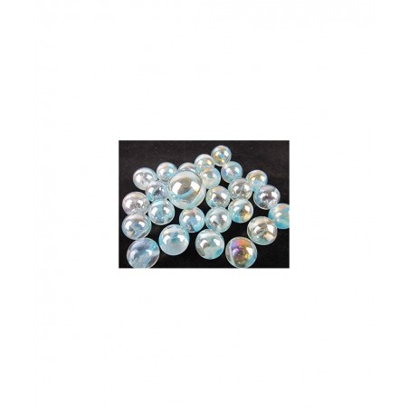 Big Game Toys~25 Glass Marbles ICE Princess Clear/Blue/White Swirl Classic Style Game Pack (24 Player 1 Shooter) Decor/Vase F...