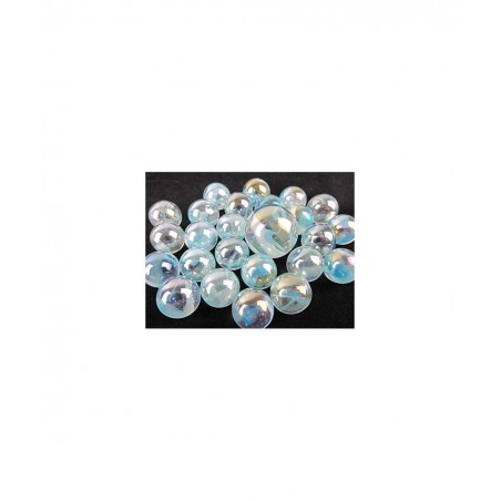 Big Game Toys~25 Glass Marbles ICE Princess Clear/Blue/White Swirl Classic Style Game Pack (24 Player 1 Shooter) Decor/Vase F...