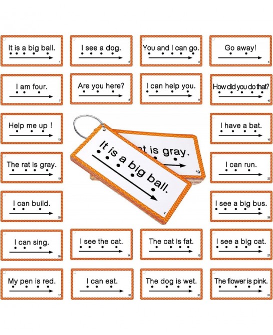 60 Pcs Sight Word Sentence Cards Kindergarten Flash Cards Preschool Kids Educational Word Flashcards for Early Childhood Educ...