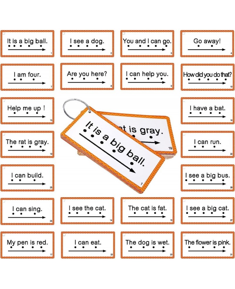 60 Pcs Sight Word Sentence Cards Kindergarten Flash Cards Preschool Kids Educational Word Flashcards for Early Childhood Educ...