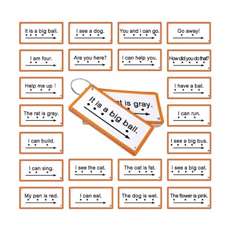 60 Pcs Sight Word Sentence Cards Kindergarten Flash Cards Preschool Kids Educational Word Flashcards for Early Childhood Educ...
