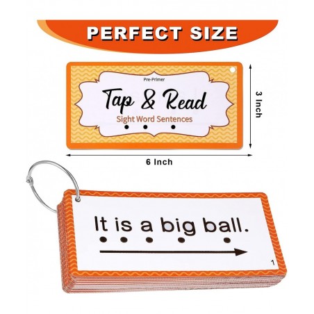 60 Pcs Sight Word Sentence Cards Kindergarten Flash Cards Preschool Kids Educational Word Flashcards for Early Childhood Educ...
