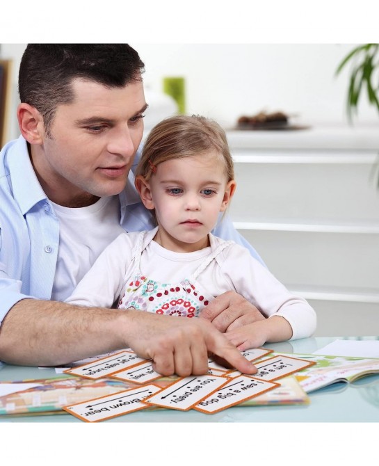 60 Pcs Sight Word Sentence Cards Kindergarten Flash Cards Preschool Kids Educational Word Flashcards for Early Childhood Educ...