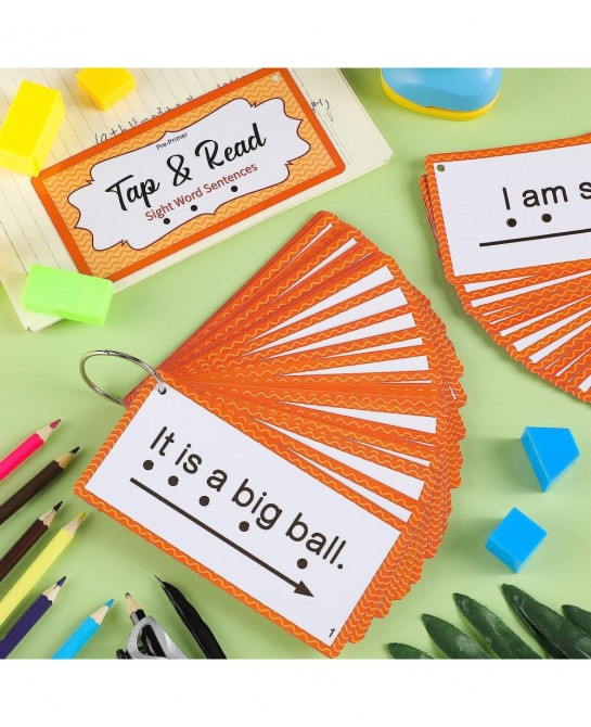 60 Pcs Sight Word Sentence Cards Kindergarten Flash Cards Preschool Kids Educational Word Flashcards for Early Childhood Educ...