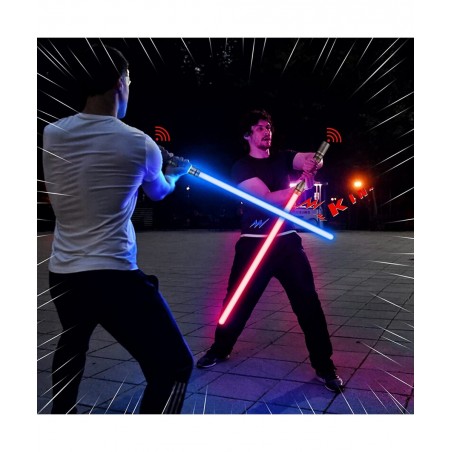 Lightup Saber RGB 7 Colors Changeable Metal Hilt Rechargeable Light Sword with 3 Mode Sound Force FX Lightup Sabers for Adult...