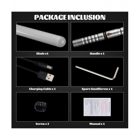 Lightup Saber RGB 7 Colors Changeable Metal Hilt Rechargeable Light Sword with 3 Mode Sound Force FX Lightup Sabers for Adult...