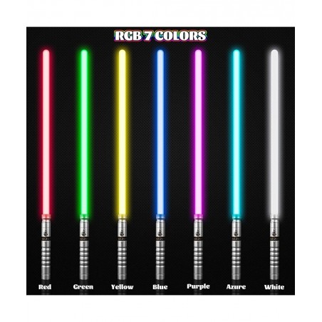 Lightup Saber RGB 7 Colors Changeable Metal Hilt Rechargeable Light Sword with 3 Mode Sound Force FX Lightup Sabers for Adult...
