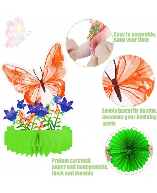 9pcs Butterfly Honeycomb Centerpieces Butterfly Birthday Party Decoration Butterfly Floral Table Decoration for Spring Flower...
