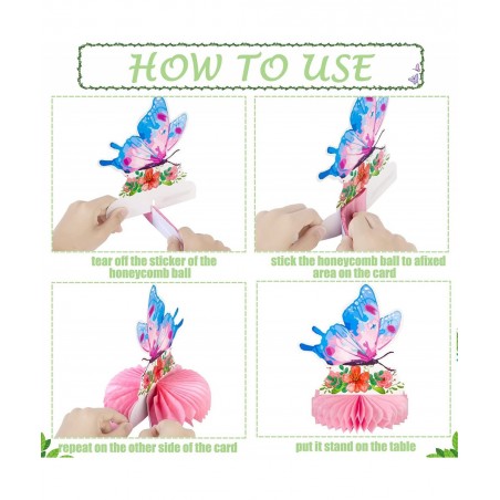 9pcs Butterfly Honeycomb Centerpieces Butterfly Birthday Party Decoration Butterfly Floral Table Decoration for Spring Flower...