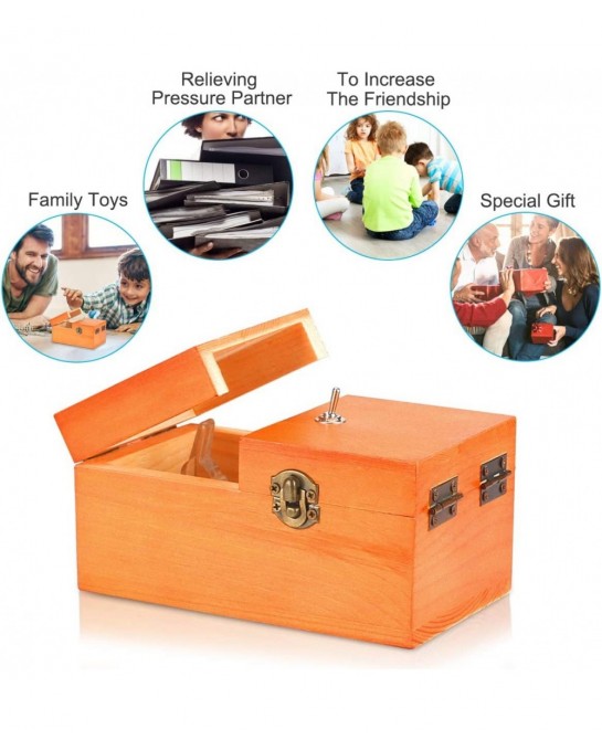 Useless Box Turns Itself Off In Wooden Storage Box Alone Machine Fully Assembled in Box Gifts for Adults and Children $31.13 ...