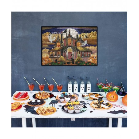 500 Piece Jigsaw Puzzle for Adults 20" x 14" Witch's Ghost Castle Haunted Puzzles Halloween Decoration for Family Party Holid...