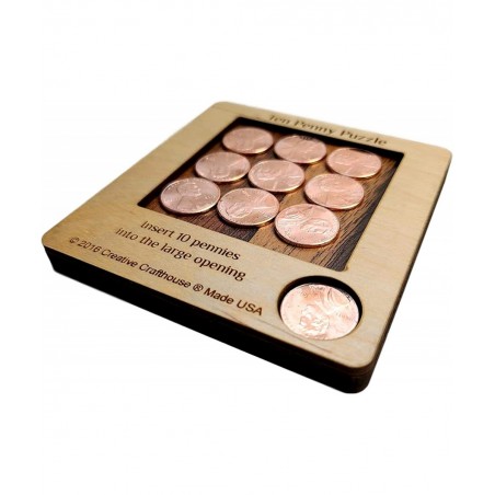 10 Penny Puzzle - A Circle Packing Problem - Ten Mint Pennies are Included $19.20 Brain Teaser Puzzles