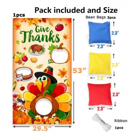 Thanksgiving Party Favors-Toss Games with Bean Bags Turkey Hanging Toss Game Banner Indoor Outdoor Throwing Games for Thanksg...