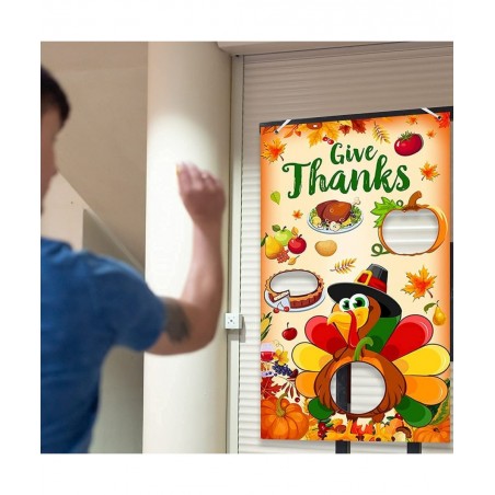 Thanksgiving Party Favors-Toss Games with Bean Bags Turkey Hanging Toss Game Banner Indoor Outdoor Throwing Games for Thanksg...
