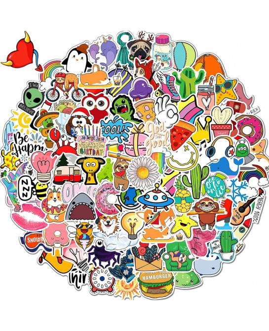 Stickers for Water Bottles 100 Pcs Waterproof Fun Vinyl Aesthetic Stickers Computer Laptop Skateboard Stickers for Kids Teens...