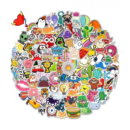 Stickers for Water Bottles 100 Pcs Waterproof Fun Vinyl Aesthetic Stickers Computer Laptop Skateboard Stickers for Kids Teens...