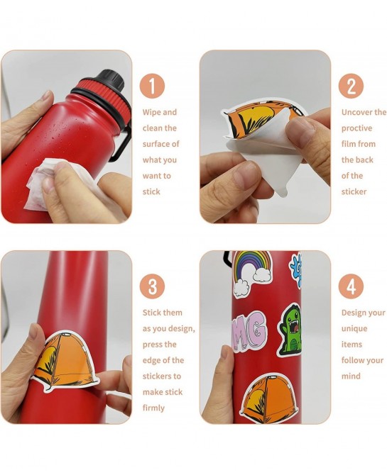 Stickers for Water Bottles 100 Pcs Waterproof Fun Vinyl Aesthetic Stickers Computer Laptop Skateboard Stickers for Kids Teens...