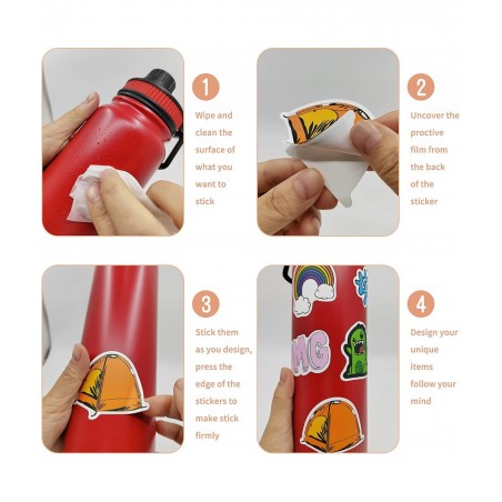 Stickers for Water Bottles 100 Pcs Waterproof Fun Vinyl Aesthetic Stickers Computer Laptop Skateboard Stickers for Kids Teens...