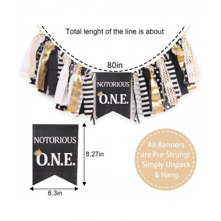 Boys Black and Gold Birthday Party Decoration -Notorious O.N.E. Highchair Banner - Handcrafted Birthday Banne (Notorious O.N....