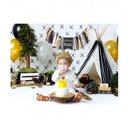 Boys Black and Gold Birthday Party Decoration -Notorious O.N.E. Highchair Banner - Handcrafted Birthday Banne (Notorious O.N....