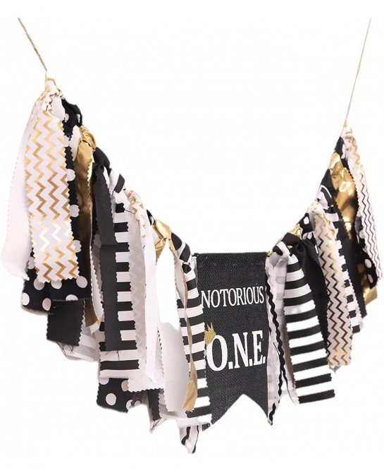 Boys Black and Gold Birthday Party Decoration -Notorious O.N.E. Highchair Banner - Handcrafted Birthday Banne (Notorious O.N....