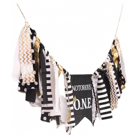 Boys Black and Gold Birthday Party Decoration -Notorious O.N.E. Highchair Banner - Handcrafted Birthday Banne (Notorious O.N....