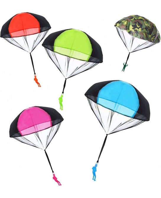 Parachute Toy No Tangle Throw Throwing Parachute Men Outdoor Children's Paratrooper Toy Hand Throw Parachute Army Man (Pink R...