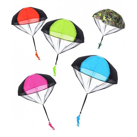 Parachute Toy No Tangle Throw Throwing Parachute Men Outdoor Children's Paratrooper Toy Hand Throw Parachute Army Man (Pink R...