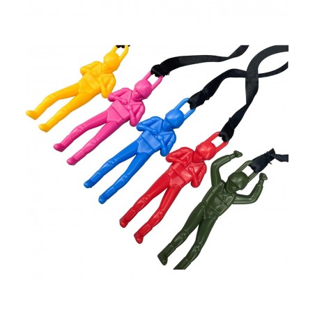 Parachute Toy No Tangle Throw Throwing Parachute Men Outdoor Children's Paratrooper Toy Hand Throw Parachute Army Man (Pink R...